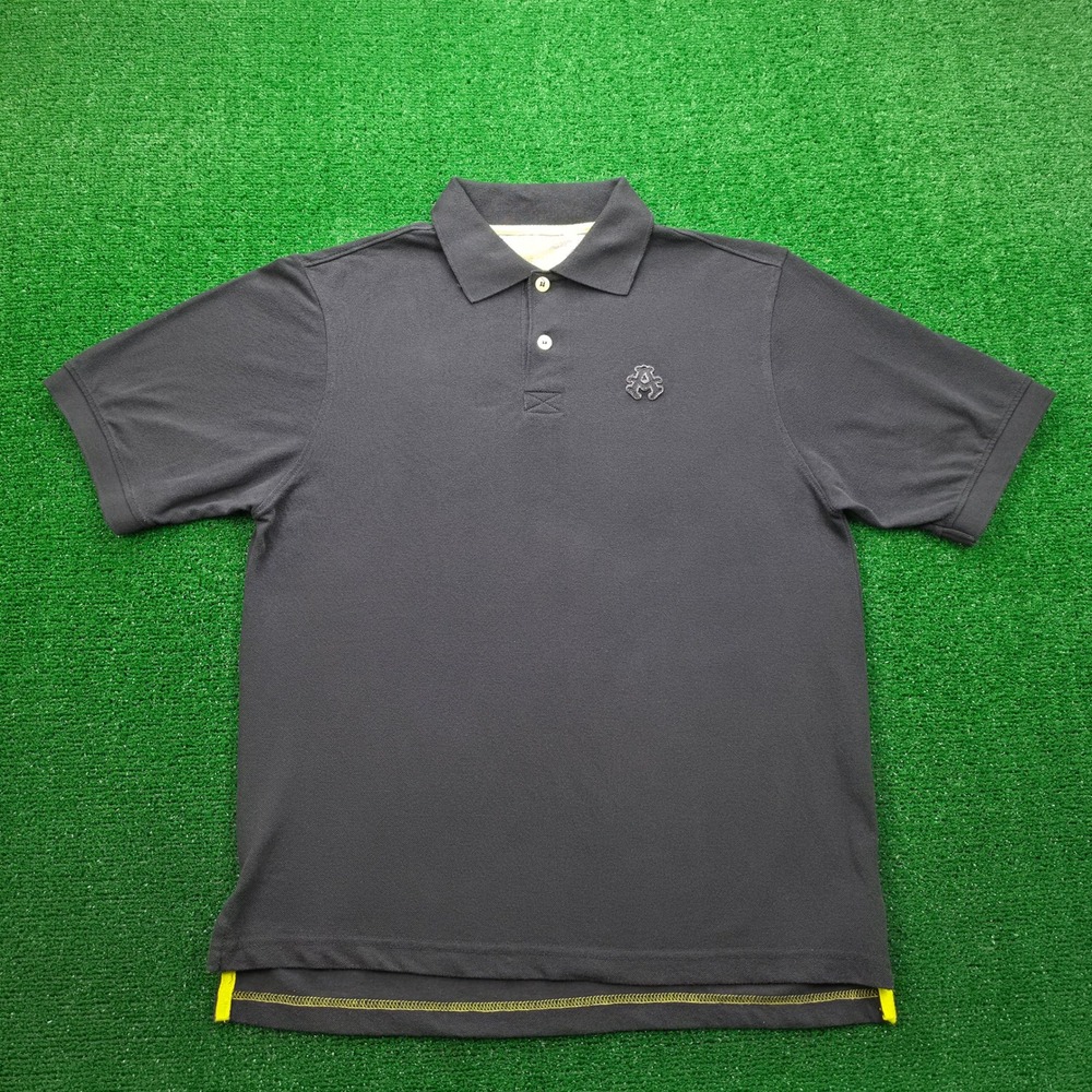 Akademiks Polo Shirt Mens Large Black Jeanius Level Products Streetwear Hip Hop